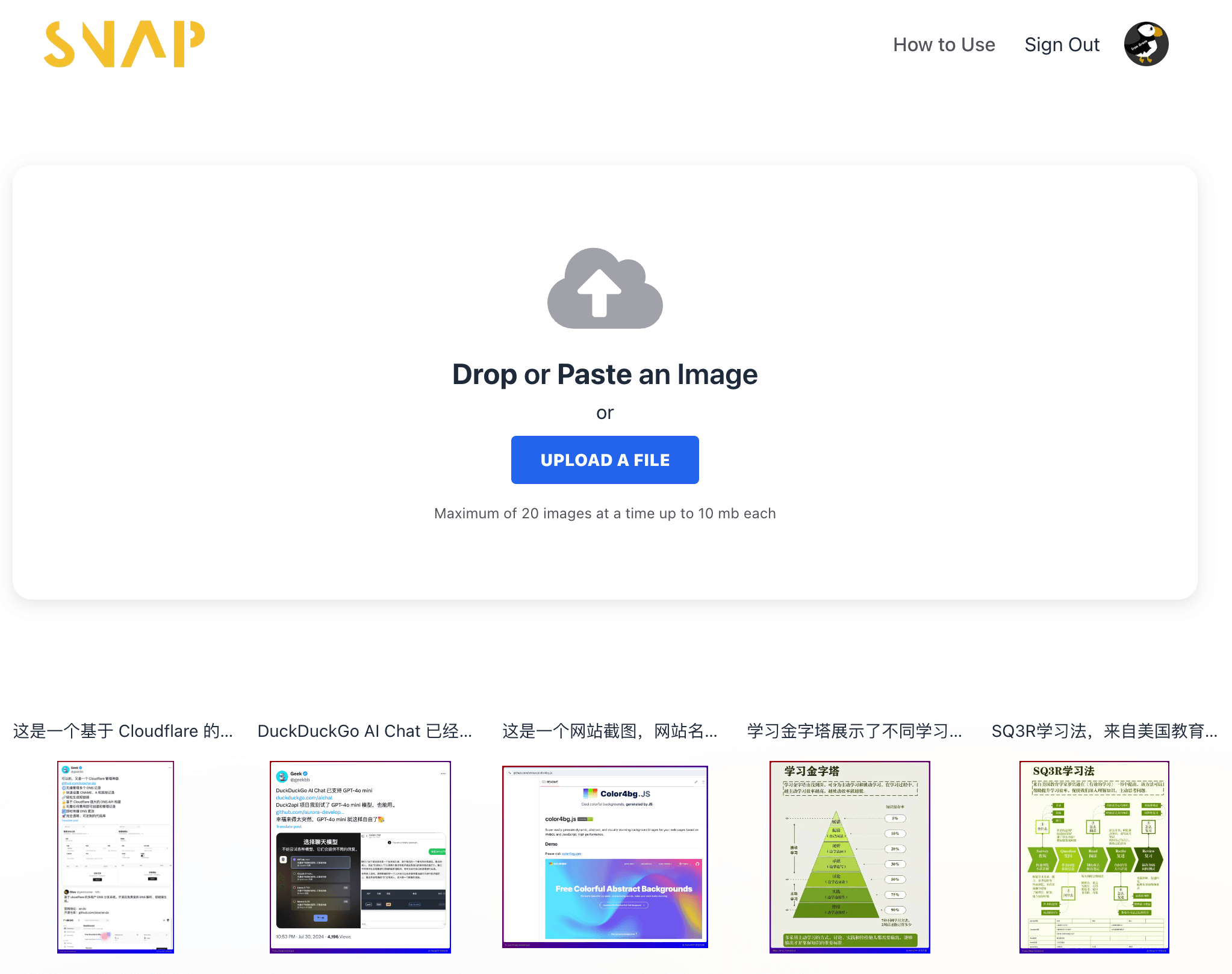 Uploading a file to snap.metaerp.ai